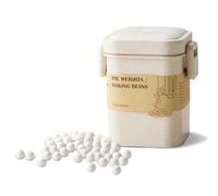 ROCKSHEAT Ceramic Baking Beans, Reusable Baking Beans for Blind Baking Pastry, Pie Wights Baking Beads with Storage, Baking Accessories (2.2lb/1000g)