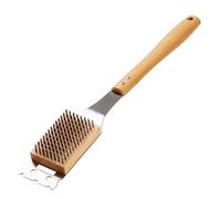 ROCKSHEAT Grill Brush and Scraper, 16.9" Grill Cleaning Brush with Heat Resistant Stainless Steel Bristles & Comfortable Wood Handle, BBQ Grill Brush for Outdoor Grill, BBQ Accessories Gift for Men