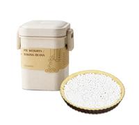 ROCKSHEAT Pie Weights Reusable 6mm Baking Beans Food Grade Pie Crust Weights Natural Ceramic Stoneware Beads for Blind Baking with Wheat Straw Container Pie Baking Accessories(2.2Lb | 1000g)