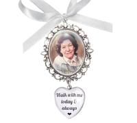 Rockshore Accessories Personalised Wedding Bouquet Photo Charm - Memorial Bridal Bouquet Pendant - Custom Photo Memory Gift for Bride - In Memory Of Mum Dad Nan Grandad Wedding Keepsake