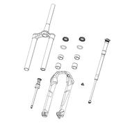 Rockshox Unisex Front Suspension Internals Left Air Top Cap Debonair Splined 35mm Includes Top Cap and Valve Service Spare Part, Black, One Size UK