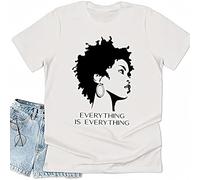 Rocksir Black History Graphic Tees,Girl Magic Shirt,Women Afro American Top, White, L