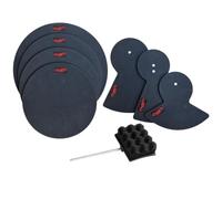 RockSolid 8 x AMERICAN FUSION Drum Practice Pads - PROFESSIONAL LEVEL - Drum Silencer Pads Kit - Includes Exclusive Bass Beater