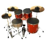 RockSolid 8 x Rock Fusion Set Drum Practice Pads for Professionals - Drum Silencer Pads Kit - Includes Exclusive Bass Beater