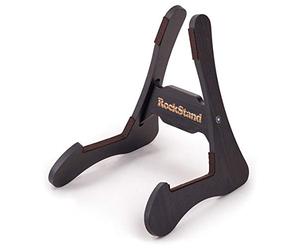 RockStand Wood A-Frame Stand - for Acoustic Guitar & Bass - Rustic Oak Finish