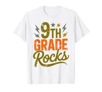 Rockstar 9TH Grade Rocks First Day Choir Teacher Team Value Graphic T-Shirt, Men, White, L