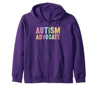 Rockstar AUTISM ADVOCATE Proud Dad Inspiration School Peace Zip Hoodie