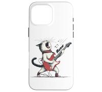 Rockstar Cat Playing Guitar - Funny Meow Music Lover Cat Case for iPhone 16 Pro Max