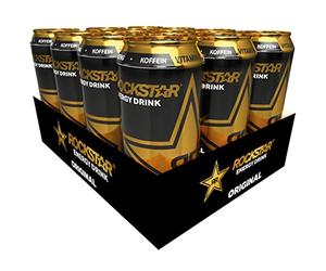 Rockstar Energy Drink Original - caffeinated refreshing drink for the energy kick, disposable (12 x 500ml)