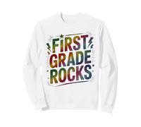 Rockstar FIRST GRADE ROCKS Last Day Choir Teacher Crew Sweatshirt