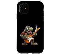 Rockstar Hippo Electric Guitar Player Funny Animal Music Case for iPhone 11
