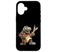Rockstar Hippo Electric Guitar Player Funny Animal Music Case for iPhone 16