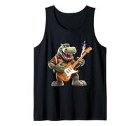 Rockstar Hippo Electric Guitar Player Funny Animal Music Tank Top