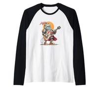 Rockstar Knight with Electric Guitar Costume Raglan Baseball Tee