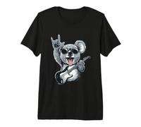 Rockstar Koala with Sunglasses Electric Guitar Rock Hand Premium T-Shirt