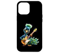 Rockstar Peacock Playing Electric Guitar Cartoon Bird Case for iPhone 12 Pro Max