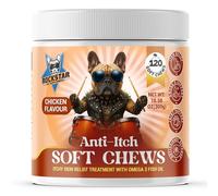 Rockstar Pet Supplements Anti-Itch Soft Chews For Dogs | Chicken Flavour | Soothe Itchy Paws, Eyes, Ears, Skin - Stop Itching, Licking, Scratching - Perfect for Small, Medium & Large Dogs.