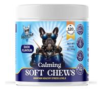 Rockstar Pet Supplements Calming Soft Chews for Dogs | Duck Flavour | Stress & Anxiety Relief, Promotes Relaxation, Barking Relief & Restful Sleep-Perfect for Small, Medium & Large Dogs.