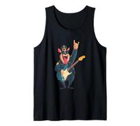 Rockstar Police Pig Cop with Sunglasses Electric Guitar Tank Top