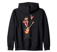 Rockstar Priest With Sunglasses Electric Guitar Rock Hand Zip Hoodie