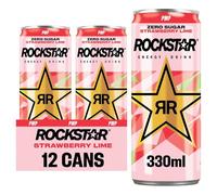 Rockstar Refresh Energy Drink Strawberry & Lime, 12 x 330ml cans