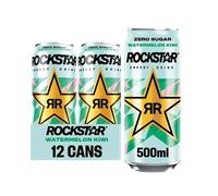Rockstar Refresh Zero Sugar Energy Drink Watermelon Kiwi 500ml - Case of 12 [Best Before: 31/05/2025]