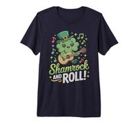 Rockstar Shamrock & ROLL St Patrick's Rocks Kids Leprechaun Premium T-Shirt