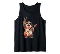 Rockstar Sloth Electric Guitar Solo Punk Metal Pop Graphic Tank Top