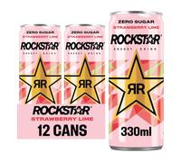 Rockstar Strawberry and Lime 330ml Can (Pack of 12)