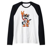 Rockstar Tiger Electric Guitar Solo Punk Metal Pop Graphic Raglan Baseball Tee