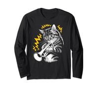 Rockstar Trumpeter Cat on Cat Trumpet Long Sleeve T-Shirt