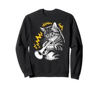 Rockstar Trumpeter Cat on Cat Trumpet Sweatshirt