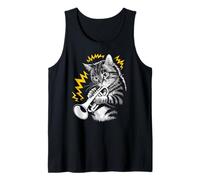 Rockstar Trumpeter Cat on Cat Trumpet Tank Top