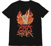 Rockstar Tshirt Kids & Teens for Boys & Girls (5 to 6, Black)