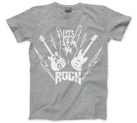 Rockstar Tshirt - Let's Rock! Guitar Band Adults, Teens and Kids T-Shirt Rock Star Day Top Rock N Roll Unisex School Tee - XL Grey