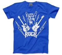 Rockstar Tshirt - Let's Rock! Guitar Band Adults, Teens and Kids T-Shirt Rock Star Day Top Rock N Roll Unisex School Tee - 9-11 Years Blue