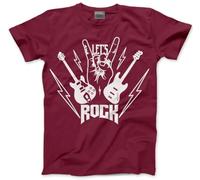Rockstar Tshirt - Let's Rock! Guitar Band Adults, Teens and Kids T-Shirt Rock Star Day Top Rock N Roll Unisex School Tee - 9-11 Years Maroon
