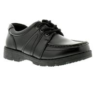 Rockstorm Rob Boys Black Comfortable Lace Up Leather School Shoes, Size: 1