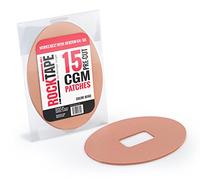 RockTape Adhesive Patches for Dexcom CGM - Non-Latex, Waterproof, Pre-cut Glucose Monitor Patch - Extra Sticky CGM Sensor Tape - Sweatproof Patches - Pack of 15, Beige