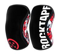 Rocktape Knee Sleeves, 2-Pack, Competition Grade, 5mm Thickness, Compression Neoprene, Extra Long for VMO Support, Assassins, Red, S