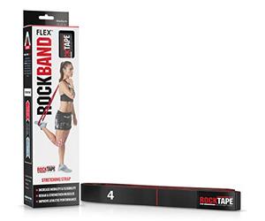 RockTape RockBand Flex - Medium Resistance (8.2-10kg) - Cotton/Nylon Looped Band with Guide for Strength, Rehab & Flexibility - Washable, Durable & Latex-Free, Black