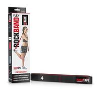 RockTape RBF-BLK Rockband Flex Resistance Bands with Handles & Loops, Made without Latex & Rubber, No Snapping or Tearing, Resistance 18-22 lb, Black, Medium