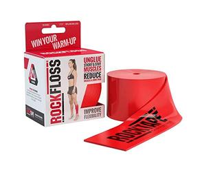 RockTape RockFloss Tack Mobility Band, Compression Muscle Recovery, Floss for Muscle Soreness, 2'' x 7'' Width, Red