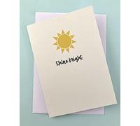 rockthemod Shine Bright Sunshine - 5 Pack - Blank A6 Folded Greeting Card - Same Design Full Colour - Positivity Positive Themed Motivational Be Happy Thank You