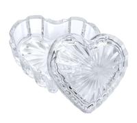 RockTrend Heart-Shaped Crystal Glass Storage Box Embossed Jewelry Box with Lid