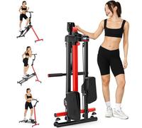 Rockvale Stair Stepper Exercise Machine, Adjustable Stair Stepper with 3 Workout Modes, Folding Cardio Stairmaster with Ski Mode & Oversized Pedal, 90% Pre-Assembled Stair Climber with Handlebar