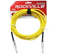 Rockville RCGT20Y 20' 1/4'' TS to 1/4'' TS Instrument Cable-Yellow 100% Copper