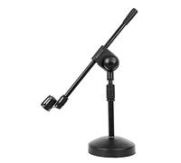 Rockville RDMS70 Desktop Microphone Stand with Boom Arm, Steel Round Base, Adjustable Height, Low Profile, Scratch-Resistant Finish, Anti-Slip Base, for Podcasting and Streaming
