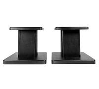 Rockville RHT8G Desktop Speaker Stands, 8-Inch Height, 66 lbs Capacity, Grey, Vibration Isolation Pads, Premium Wood Build, Cable Management, Perfect for Studio Monitors and Bookshelf Speakers