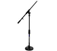Rockville RKDS Kick Drum/Guitar Amp Mic Stand with Steel Round Base, Fixed Boom Arm, Rubber Pad, Heavy-Duty, Compact and Portable for Stage and Studio